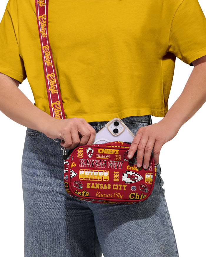 Kansas City Chiefs Repeat Retro Print Nylon Crossbody Bag