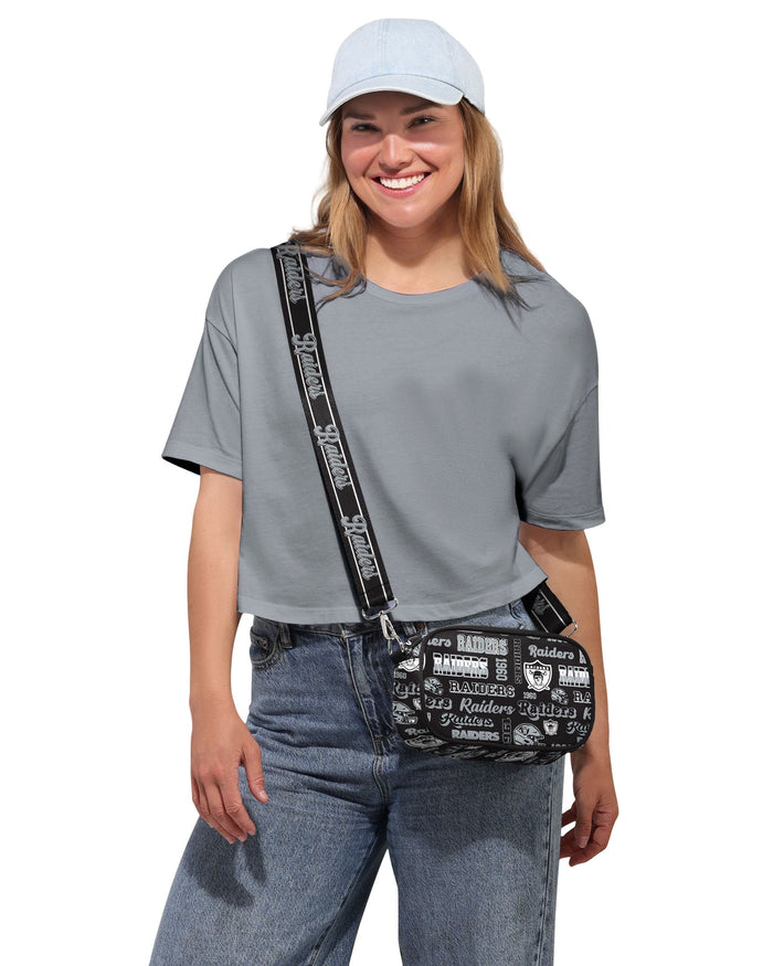 Las Vegas Raiders Repeat Retro Print Nylon Crossbody Bag