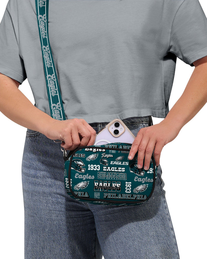 Philadelphia Eagles Repeat Retro Print Nylon Crossbody Bag