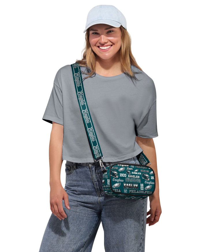 Philadelphia Eagles Repeat Retro Print Nylon Crossbody Bag