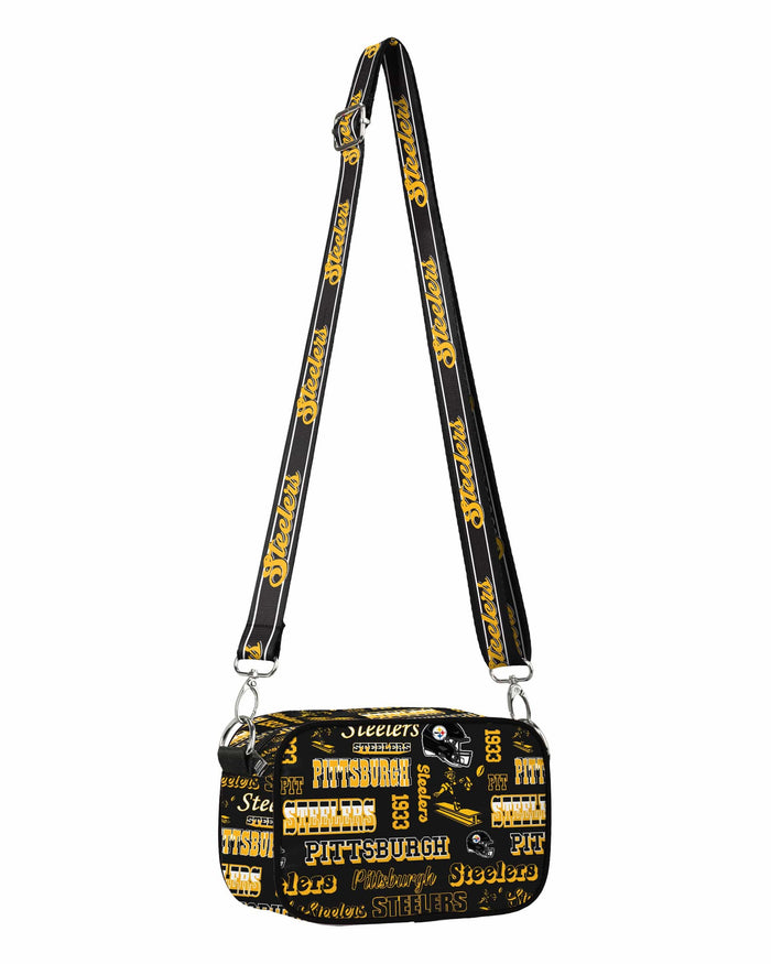 Pittsburgh Steelers Repeat Retro Print Nylon Crossbody Bag