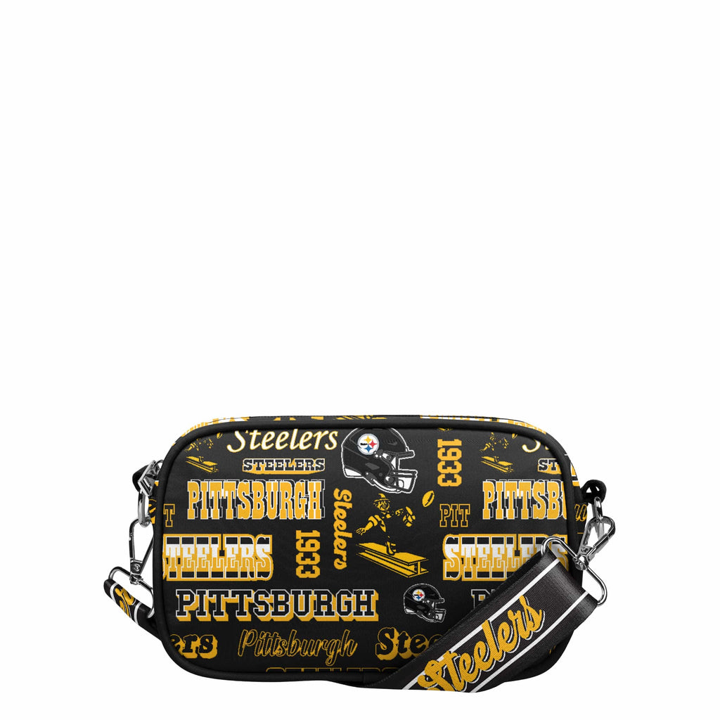 Pittsburgh Steelers Repeat Retro Print Nylon Crossbody Bag