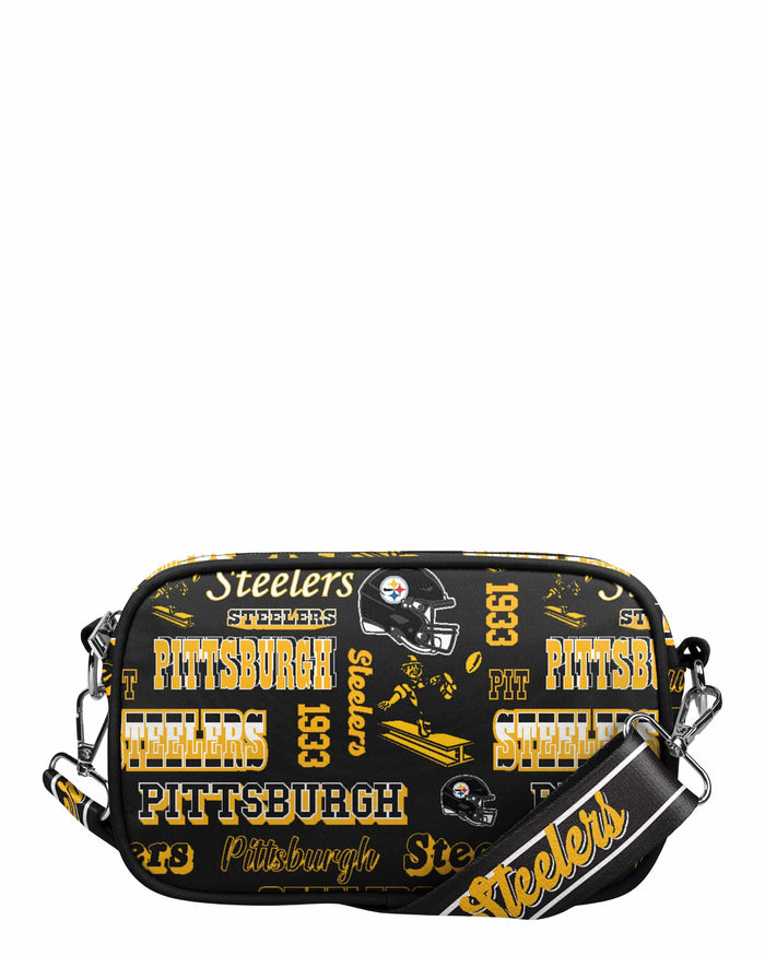 Pittsburgh Steelers Repeat Retro Print Nylon Crossbody Bag