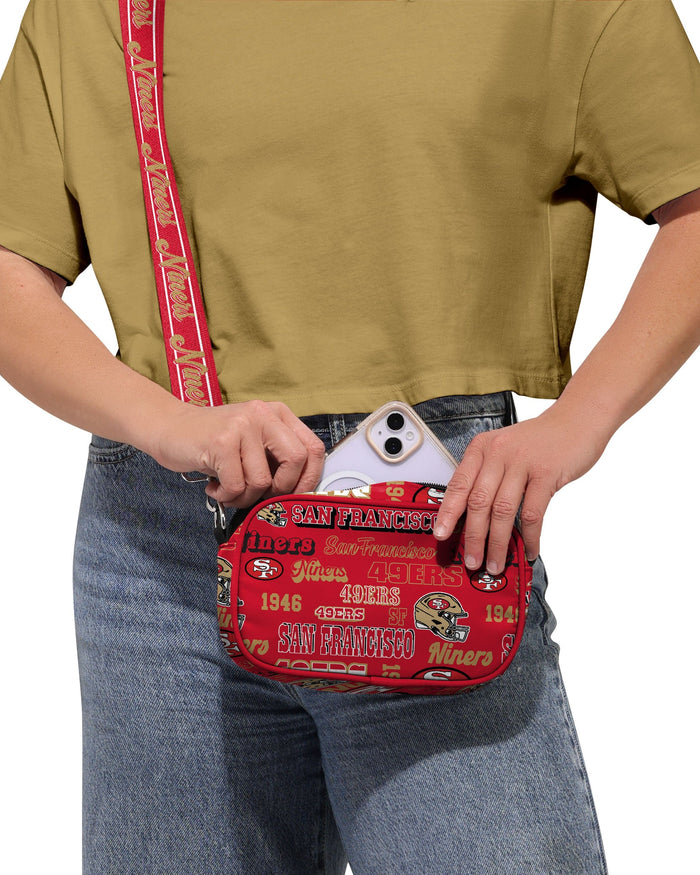 San Francisco 49ers Repeat Retro Print Nylon Crossbody Bag