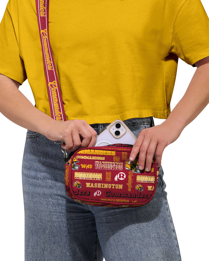 Washington Commanders Repeat Retro Print Nylon Crossbody Bag