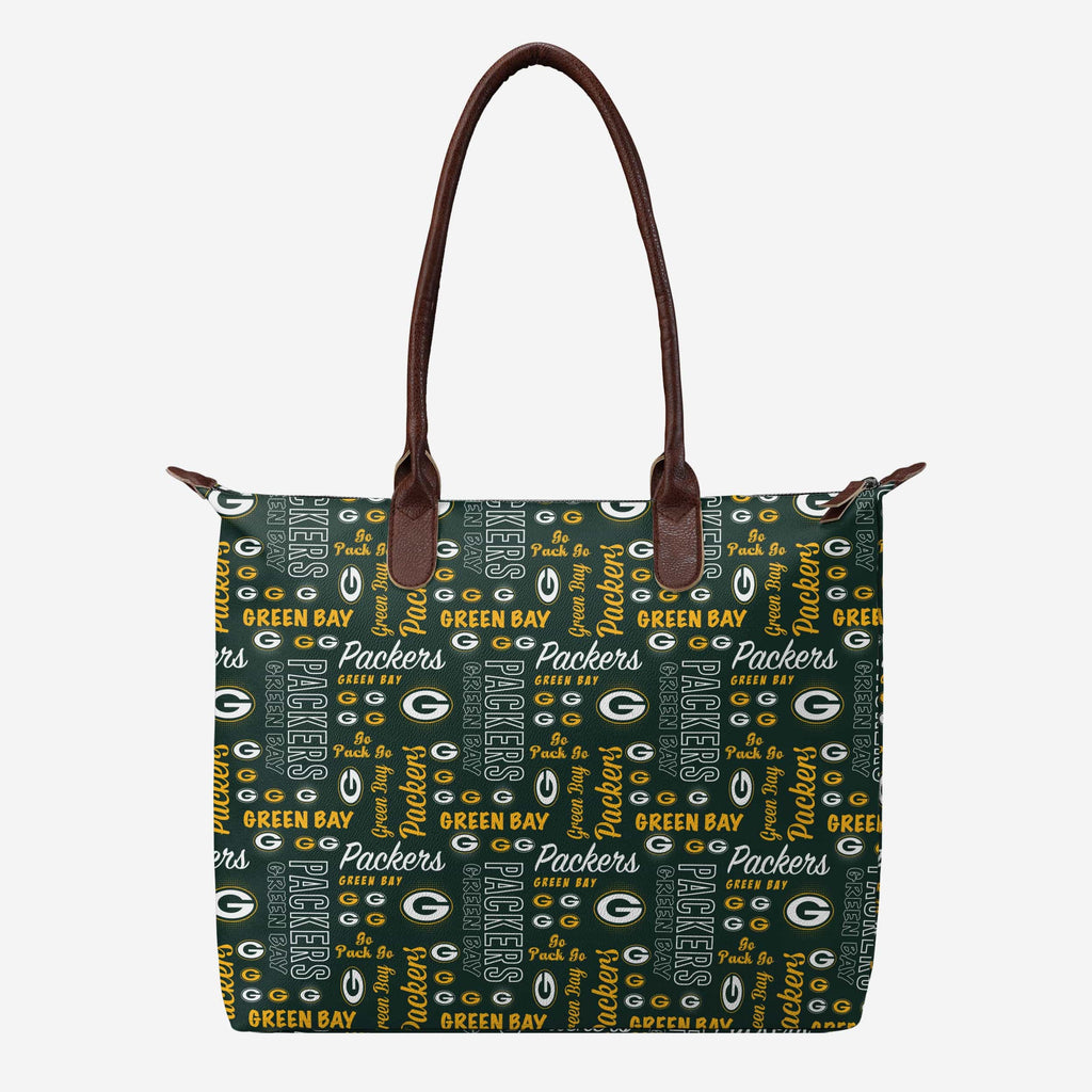 Green Bay Packers Spirited Style Printed Collection Tote Bag FOCO - FOCO.com