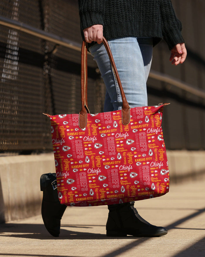 Kansas City Chiefs Spirited Style Printed Collection Tote Bag FOCO - FOCO.com