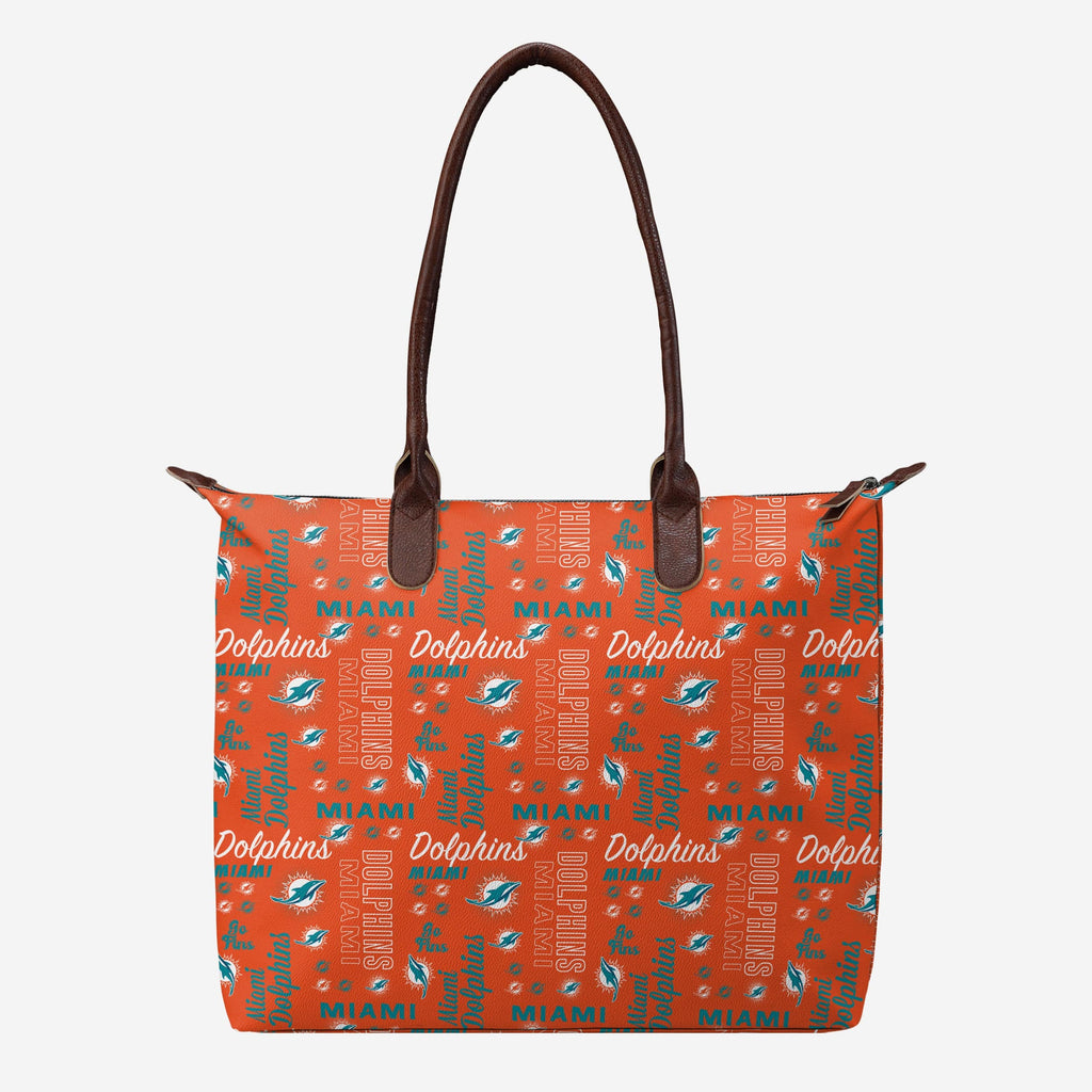 Miami Dolphins Spirited Style Printed Collection Tote Bag FOCO - FOCO.com