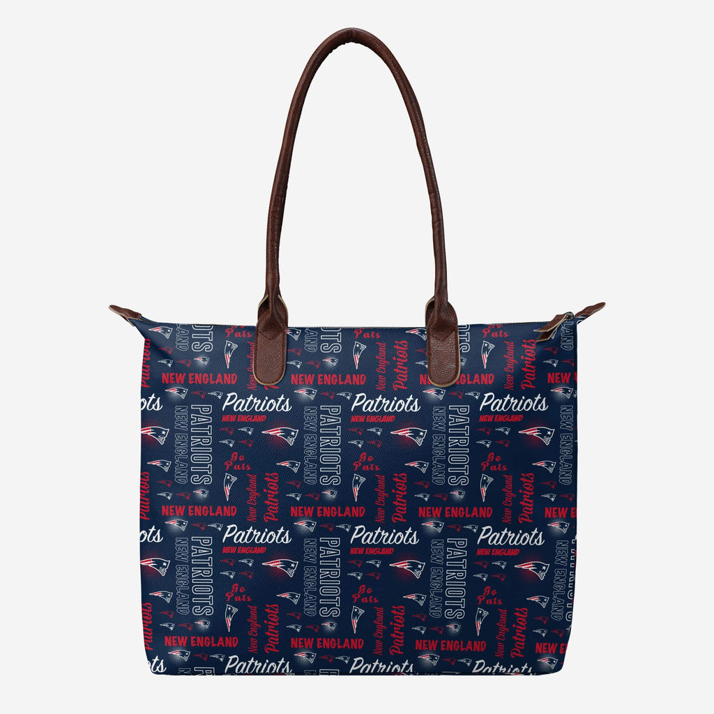 New England Patriots Spirited Style Printed Collection Tote Bag FOCO - FOCO.com
