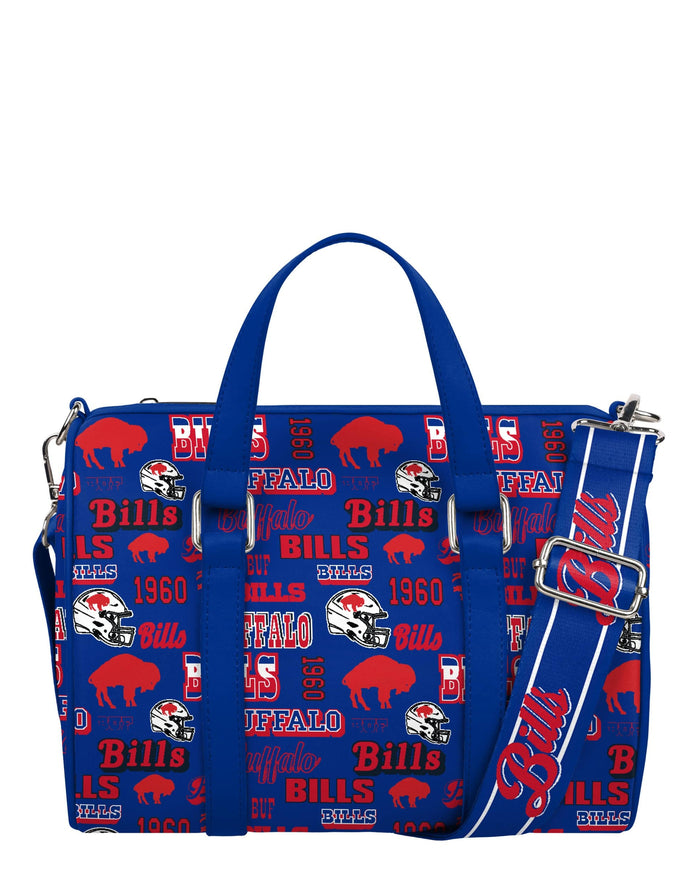 Buffalo Bills Repeat Retro Print Nylon Medium Barrel Bag