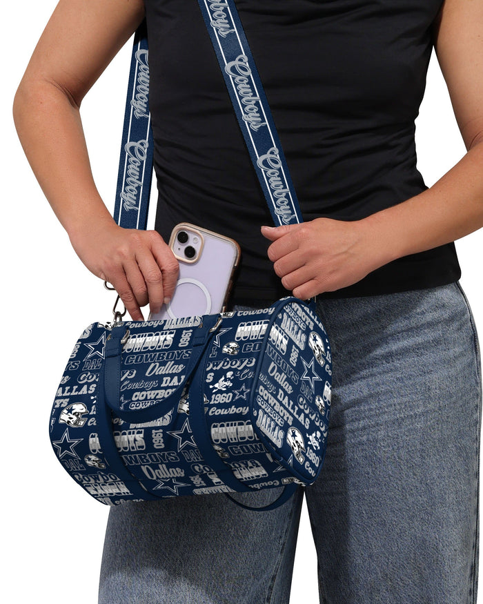 Dallas Cowboys Repeat Retro Print Nylon Medium Barrel Bag