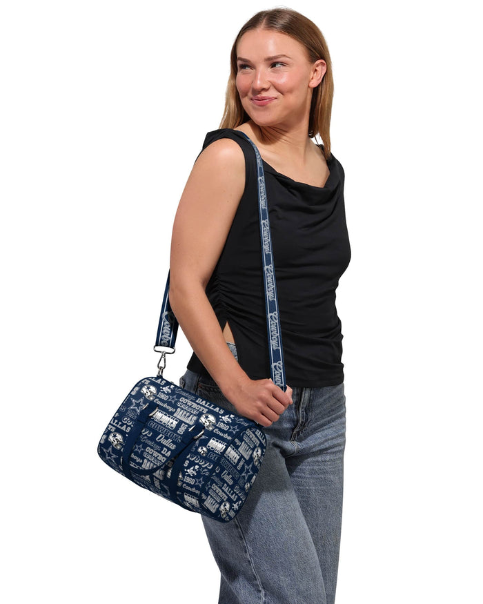 Dallas Cowboys Repeat Retro Print Nylon Medium Barrel Bag