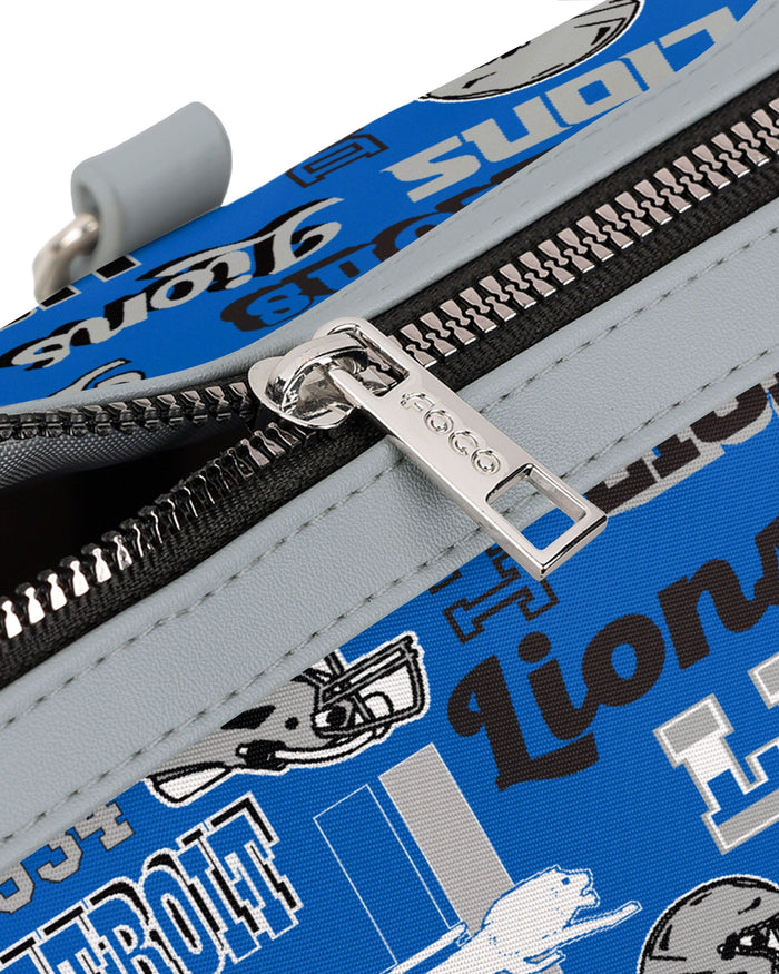 Detroit Lions Repeat Retro Print Nylon Medium Barrel Bag