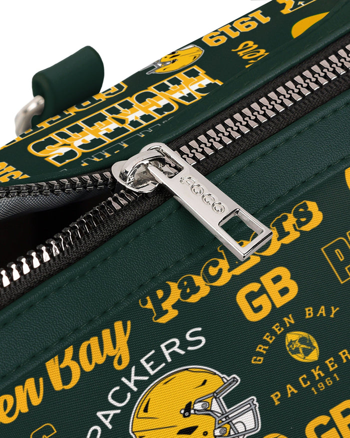 Green Bay Packers Repeat Retro Print Nylon Medium Barrel Bag