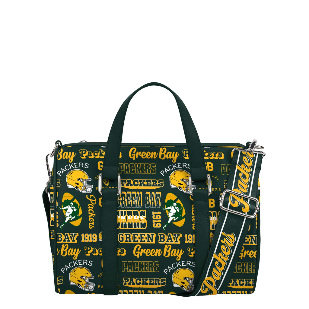Green Bay Packers Repeat Retro Print Nylon Medium Barrel Bag