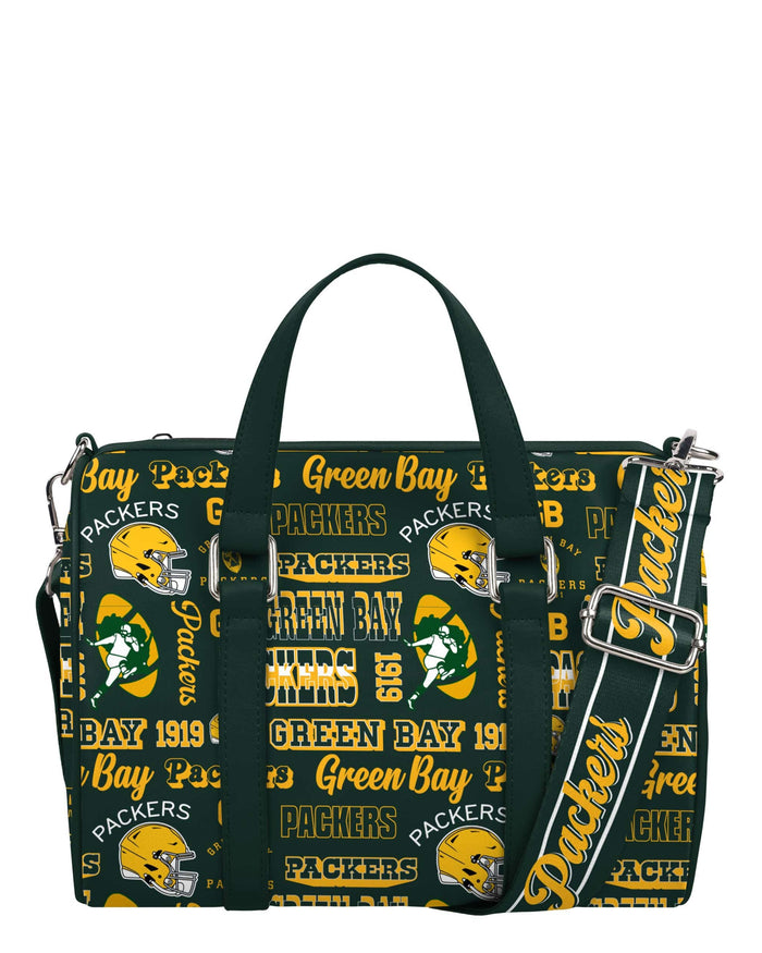 Green Bay Packers Repeat Retro Print Nylon Medium Barrel Bag