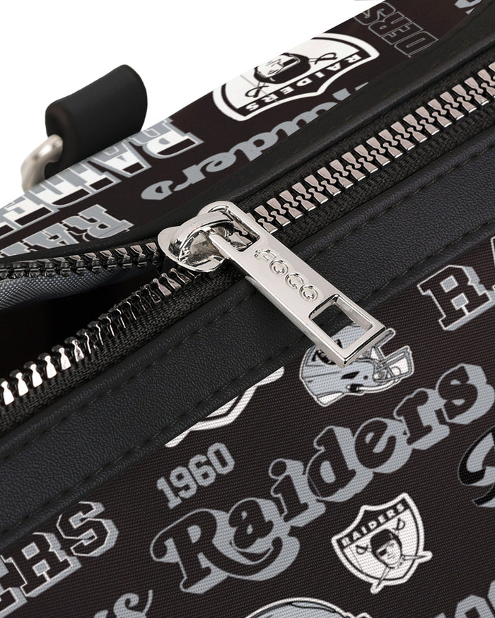 Las Vegas Raiders Repeat Retro Print Nylon Medium Barrel Bag