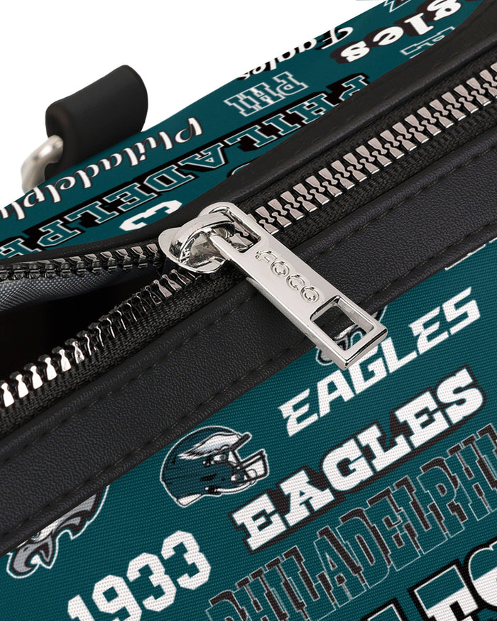 Philadelphia Eagles Repeat Retro Print Nylon Medium Barrel Bag