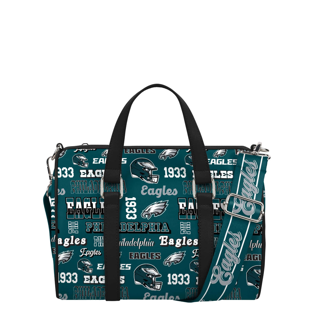 Philadelphia Eagles Repeat Retro Print Nylon Medium Barrel Bag