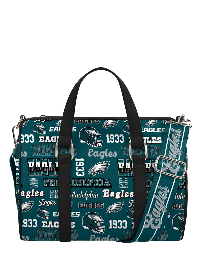 Philadelphia Eagles Repeat Retro Print Nylon Medium Barrel Bag