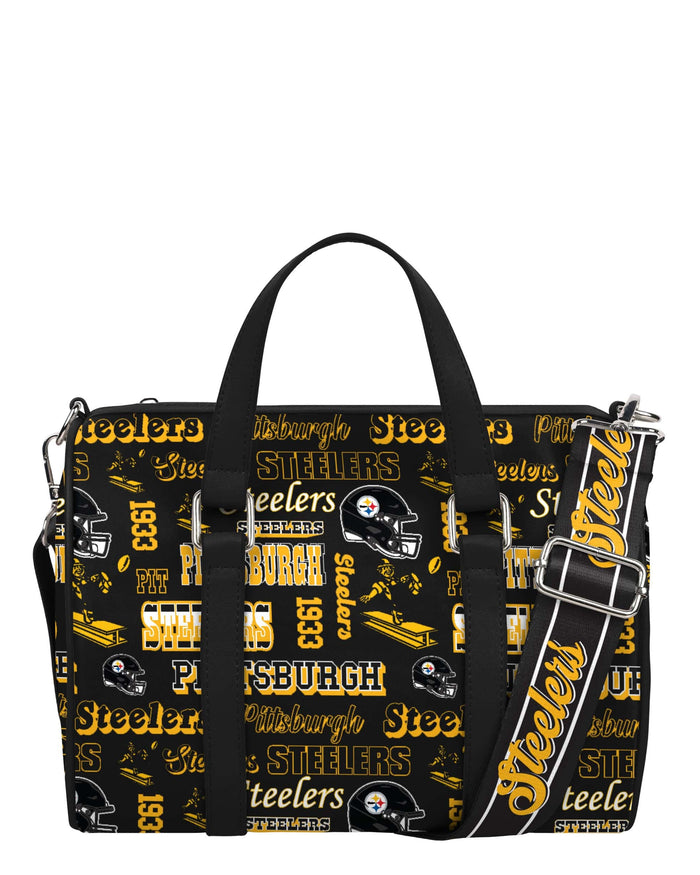 Pittsburgh Steelers Repeat Retro Print Nylon Medium Barrel Bag