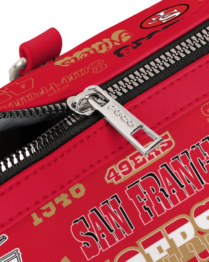 San Francisco 49ers Repeat Retro Print Nylon Medium Barrel Bag