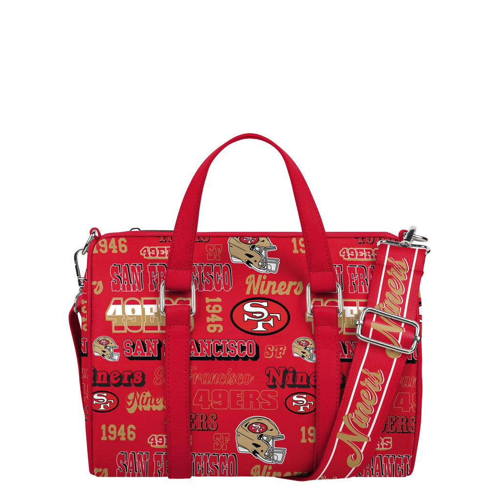 San Francisco 49ers Repeat Retro Print Nylon Medium Barrel Bag