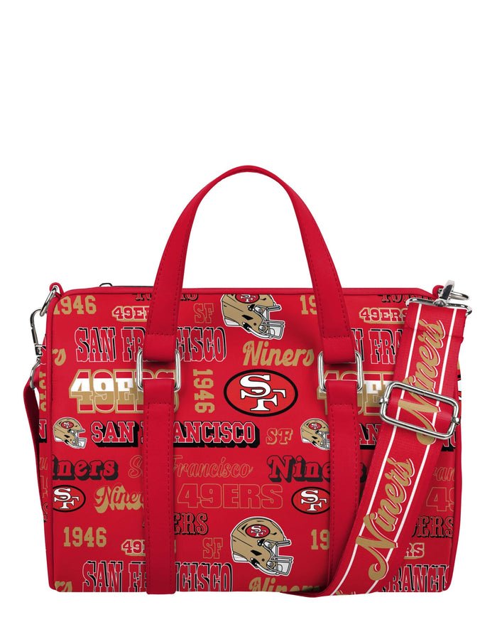 San Francisco 49ers Repeat Retro Print Nylon Medium Barrel Bag