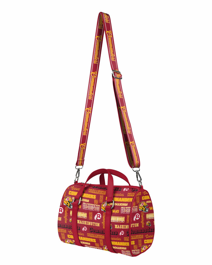 Washington Commanders Repeat Retro Print Nylon Medium Barrel Bag