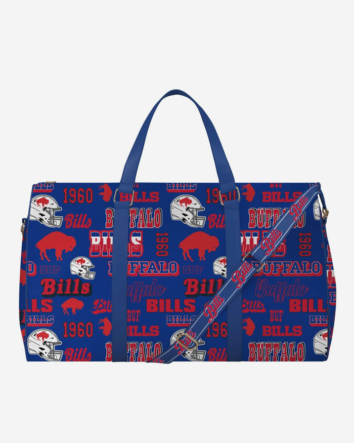 Buffalo Bills Repeat Retro Print Nylon Weekender Duffle Bag FOCO - FOCO.com