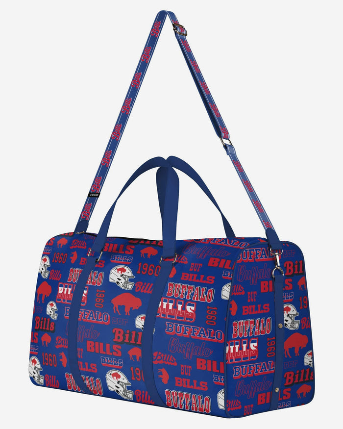 Buffalo Bills Repeat Retro Print Nylon Weekender Duffle Bag FOCO - FOCO.com