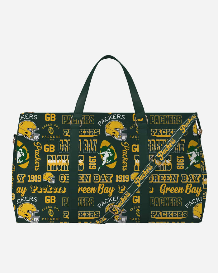 Green Bay Packers Repeat Retro Print Nylon Weekender Duffle Bag FOCO - FOCO.com
