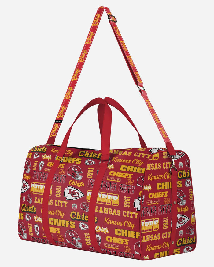 Kansas City Chiefs Repeat Retro Print Nylon Weekender Duffle Bag FOCO - FOCO.com