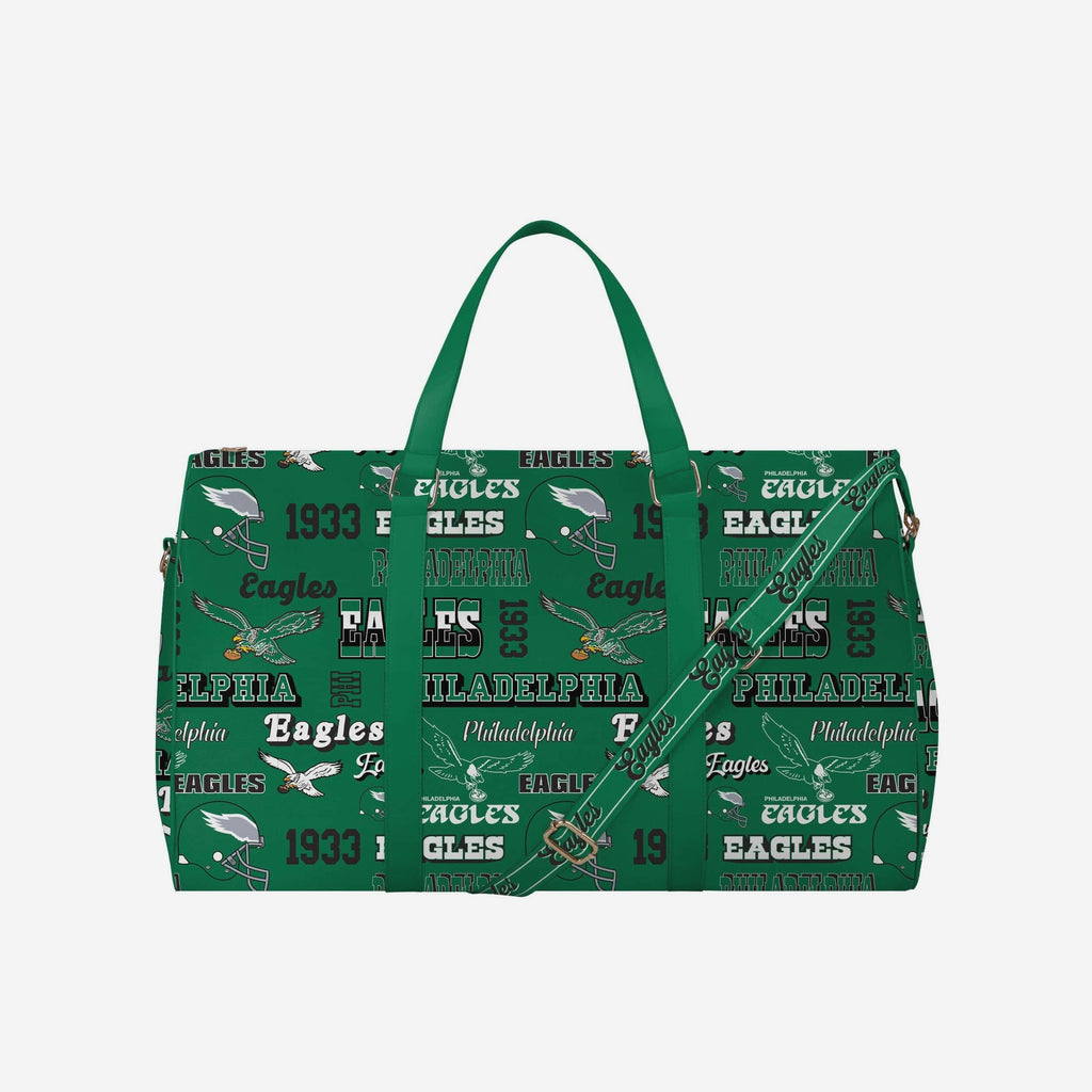 Philadelphia Eagles Retro Repeat Retro Print Nylon Weekender Duffle Bag FOCO - FOCO.com
