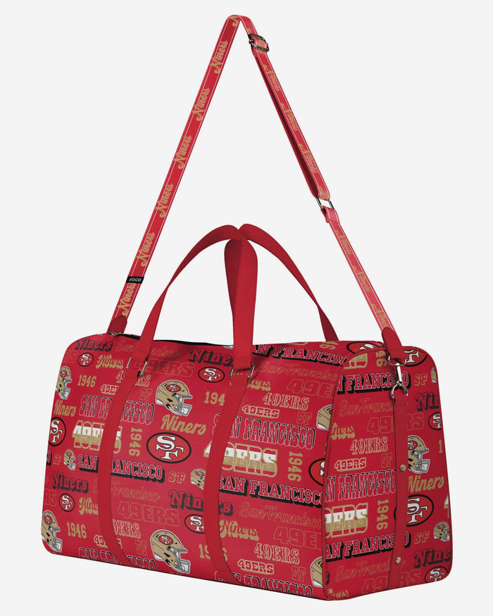 San Francisco 49Ers Repeat Retro Print Nylon Weekender Duffle Bag FOCO - FOCO.com