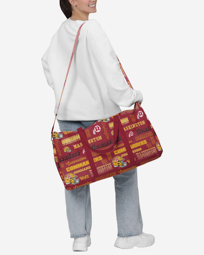 Washington Commanders Repeat Retro Print Nylon Weekender Duffle Bag FOCO - FOCO.com