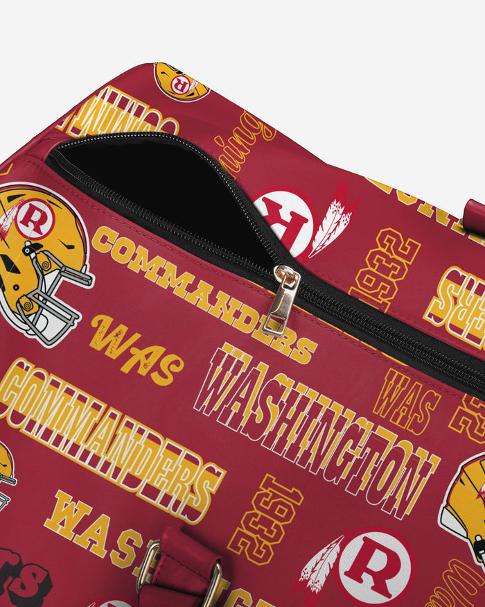 Washington Commanders Repeat Retro Print Nylon Weekender Duffle Bag FOCO - FOCO.com