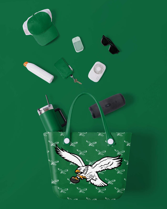 Philadelphia Eagles Kelly Green Big Logo Mini Print Tailgate Tote Bag FOCO - FOCO.com