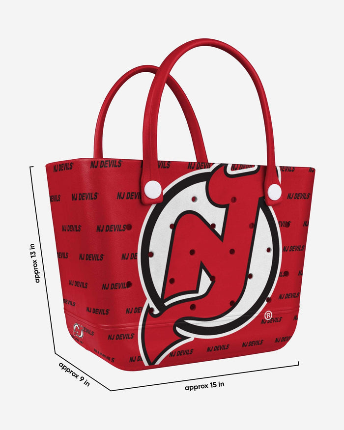 New Jersey Devils Big Logo Mini Print Tailgate Tote Bag FOCO - FOCO.com