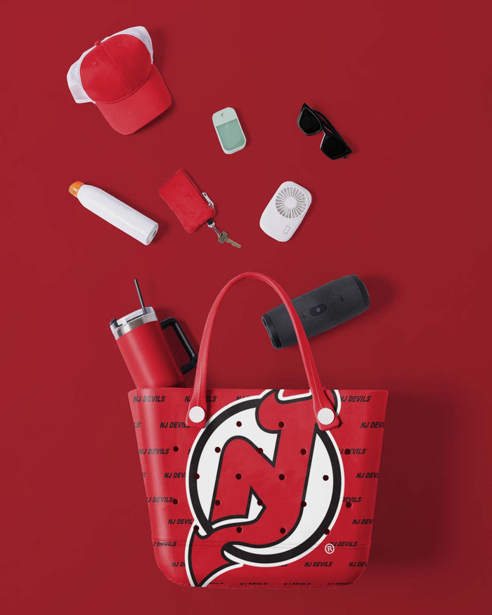 New Jersey Devils Big Logo Mini Print Tailgate Tote Bag FOCO - FOCO.com