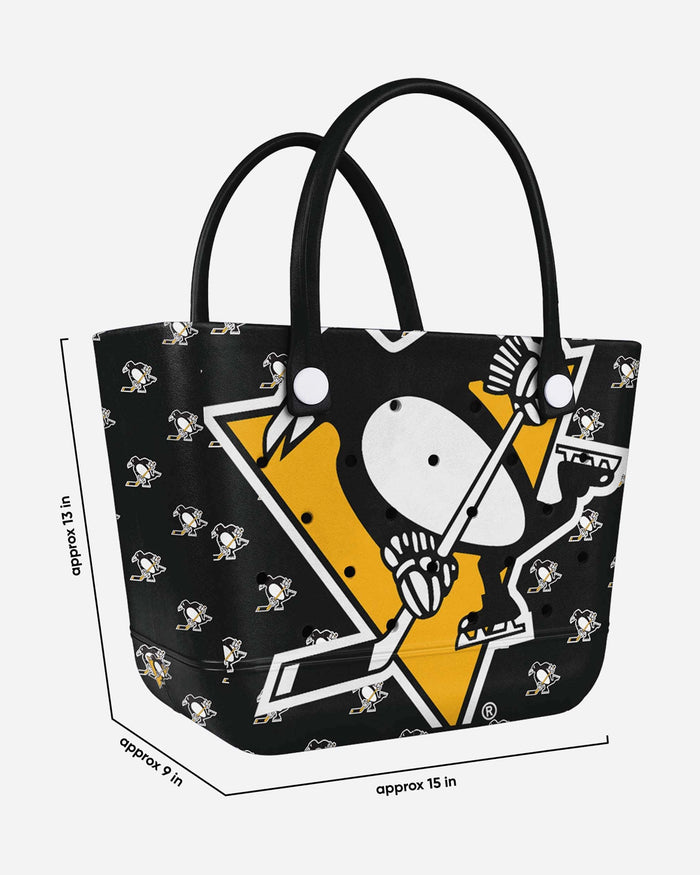 Pittsburgh Penguins Big Logo Mini Print Tailgate Tote Bag FOCO - FOCO.com