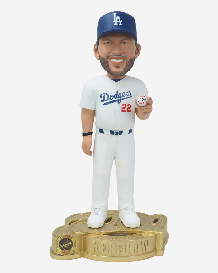 Clayton Kershaw Los Angeles Dodgers 3,000 Career Strikeouts 18 in Bobblehead FOCO - FOCO.com