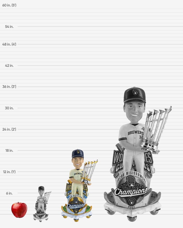 Jacob Misiorowski Milwaukee Brewers 2026 World Series Champions Celebration 18 in Player Bobblehead FOCO - FOCO.com