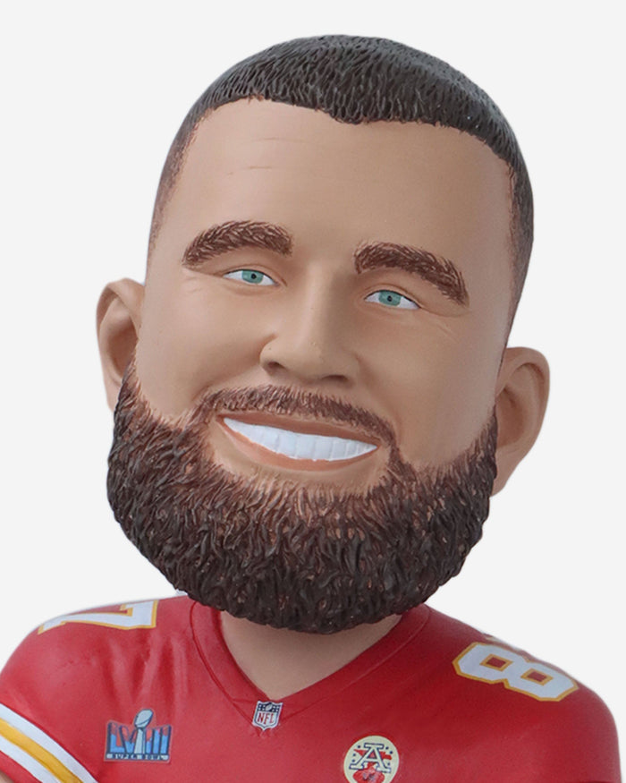 Travis Kelce Kansas City Chiefs Super Bowl LVIII Champions 18 in Bobblehead FOCO - FOCO.com