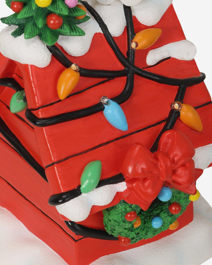 Snoopy & Woodstock Peanuts Christmas Doghouse Light Up Bobblehead FOCO - FOCO.com