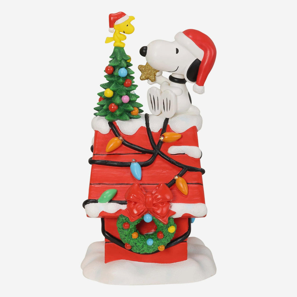 Snoopy & Woodstock Peanuts Christmas Doghouse Light Up Bobblehead FOCO - FOCO.com