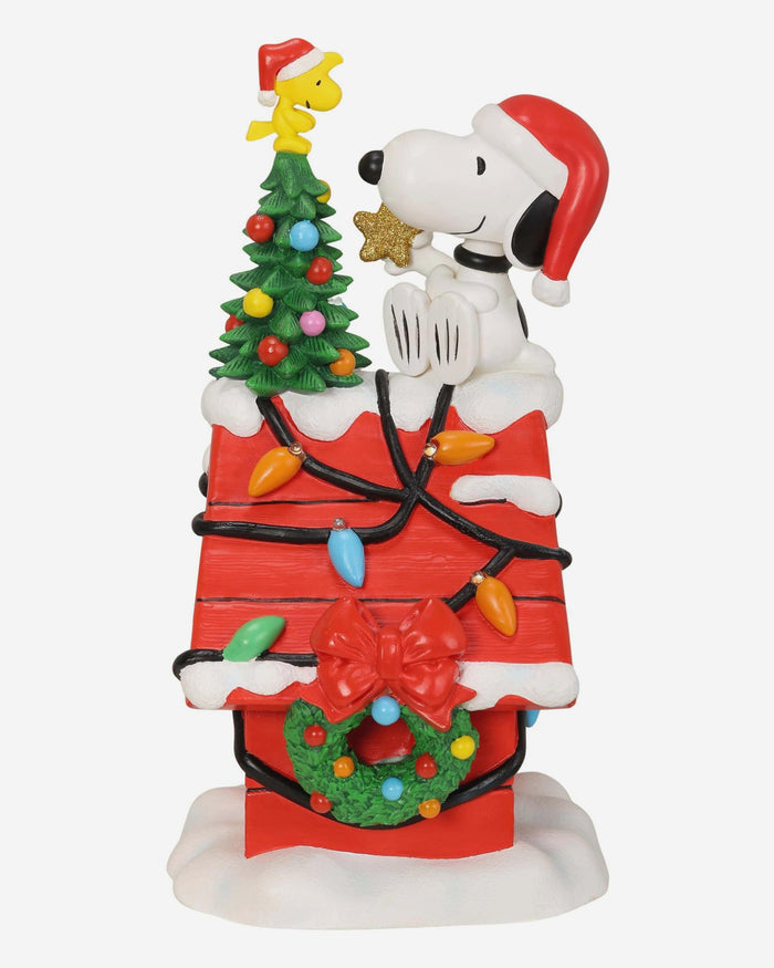 Snoopy & Woodstock Peanuts Christmas Doghouse Light Up Bobblehead FOCO - FOCO.com