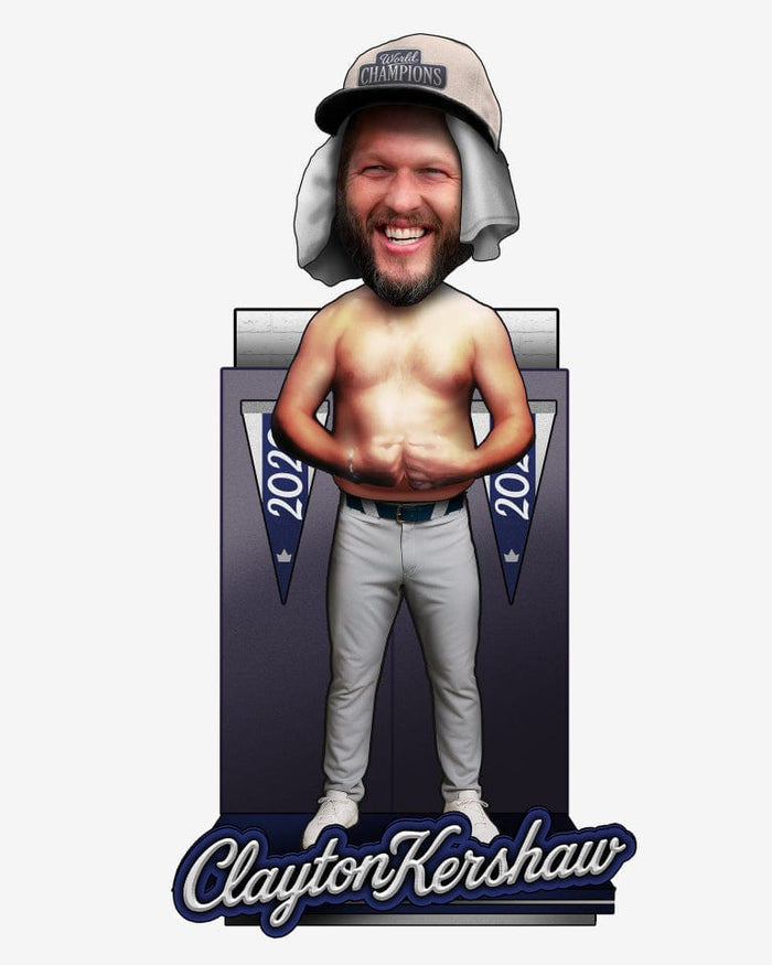 Clayton Kershaw Shirtless Locker Room Bobblehead FOCO - FOCO.com