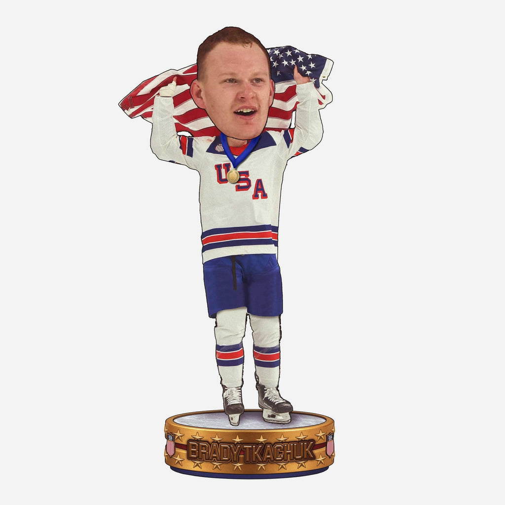 Brady Tkachuk Team USA American Flag Bobblehead FOCO - FOCO.com