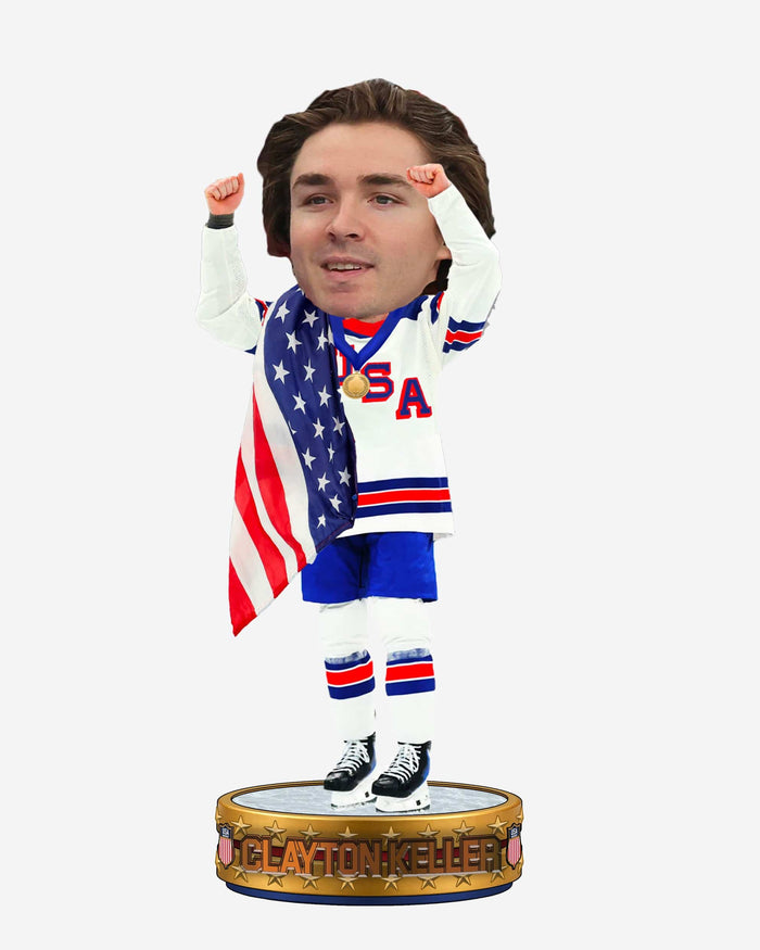 Clayton Keller Team USA Men's Hockey American Flag Bobblehead FOCO - FOCO.com